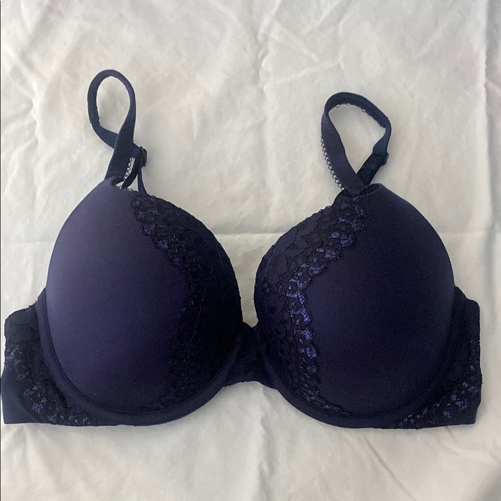 Victoria's Secret, Body by Victoria, Perfect Shape, Navy Blue with Lace Trim